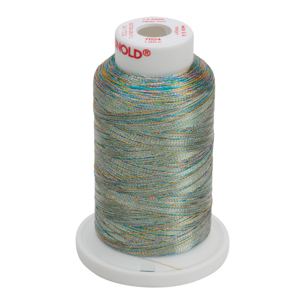 Gunold Embroidery Thread - METY 5/2 - 1000m - 7024 - Lt Blue/Gold/Pink