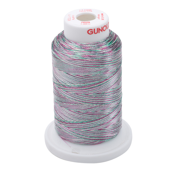 Gunold Embroidery Thread - METY 5/2 - 1000m - 7029 - Silver/Rose/Jade
