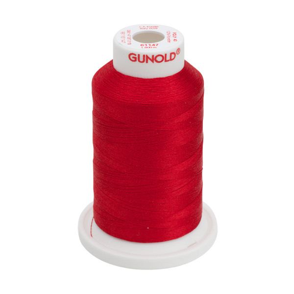 Gunold Embroidery Thread - POLY 40 - 1000M - 61147 - Christmas Red