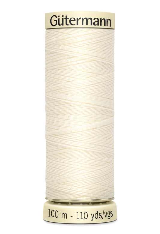 Gütermann Creativ Sew-all Thread 100m Colour Number: 1 - Ivory
