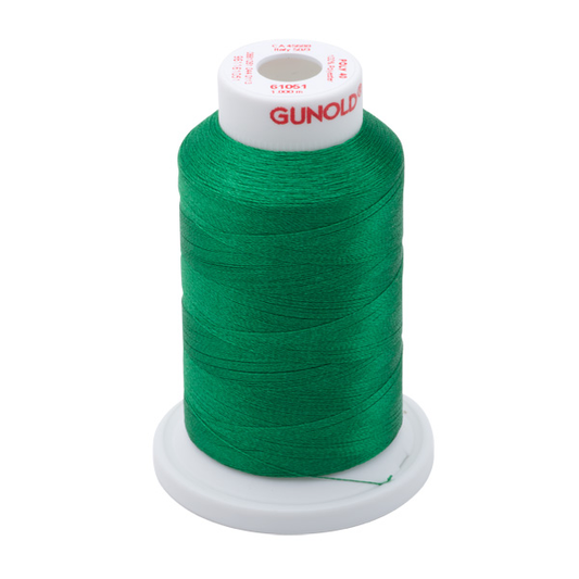 Gunold Embroidery Thread - POLY 40 - 1000m - 61051 - Christmas Green