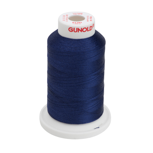 Gunold Embroidery Thread - POLY 40 - 1000m - 61197 - Med. Navy Blue