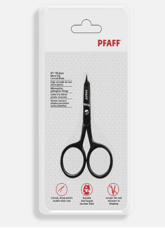 PFAFF 4"/10.2cm Curve Micro Tip Embroidery Scissor 821287996