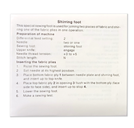 PFAFF Shirring foot 2992499370901