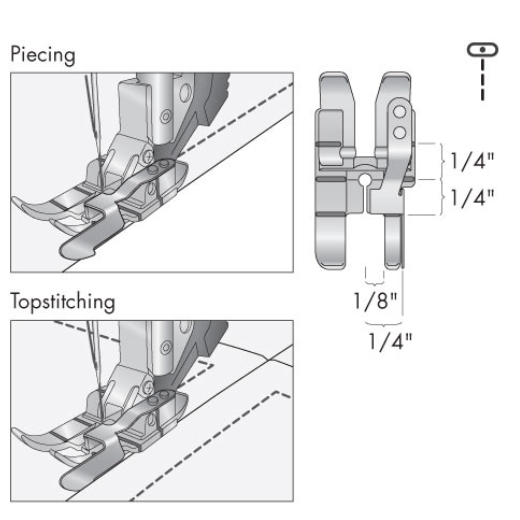 PFAFF 1/4 inch Right Guide Foot for IDT™ System 820924096
