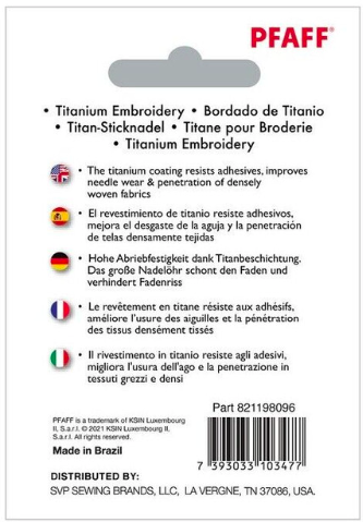 PFAFF Embroidery Titanium Needle 821198096 / 821297096