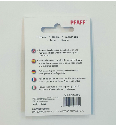 PFAFF Denim Assorted Sewing Machine Needles - 130/705 H-J