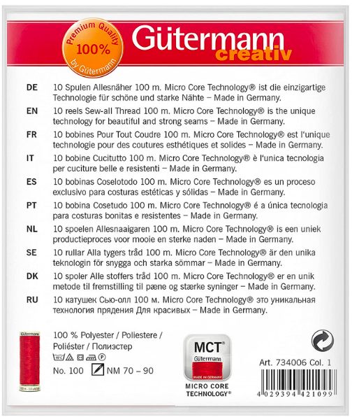 Gütermann Creativ Sew-all Thread Set - Art. 734006 Col. 1